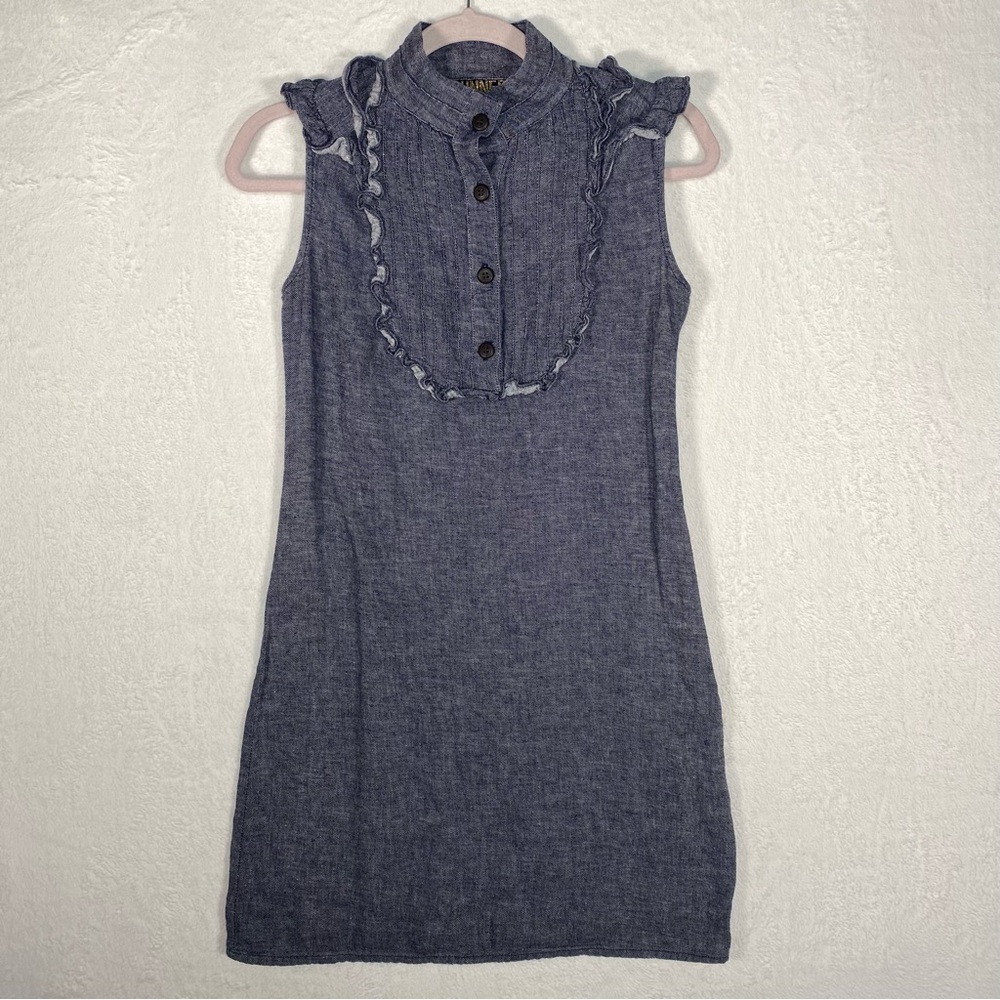 Sunner Anthropologie Dress Size 2 Blue Sleeveless Button Down Casual Summer Boho